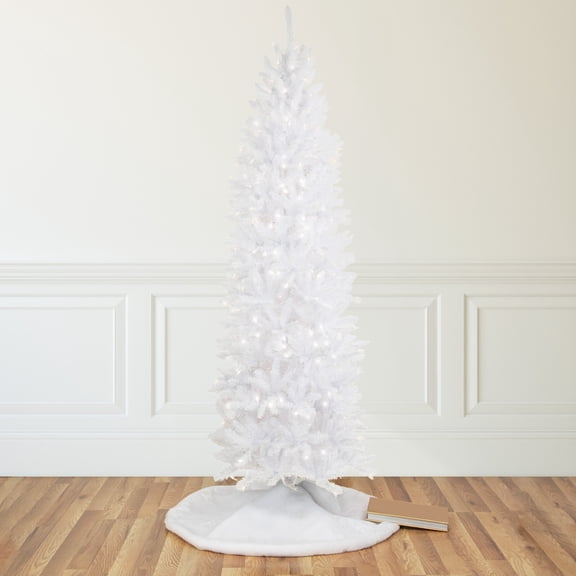 Northlight 9' Pre-Lit Rapids White Pine Pencil Artificial Christmas Tree, Clear Lights