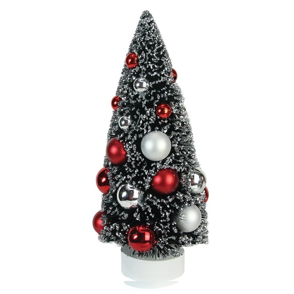 Northlight 9" Red and Silver Sisal Pine Artificial Christmas Tree