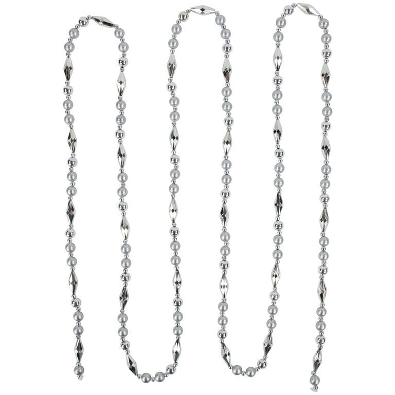 Northlight 15' Shiny Silver Metallic Faceted Beaded Christmas Garland -  Unlit, 1 - Fry's Food Stores