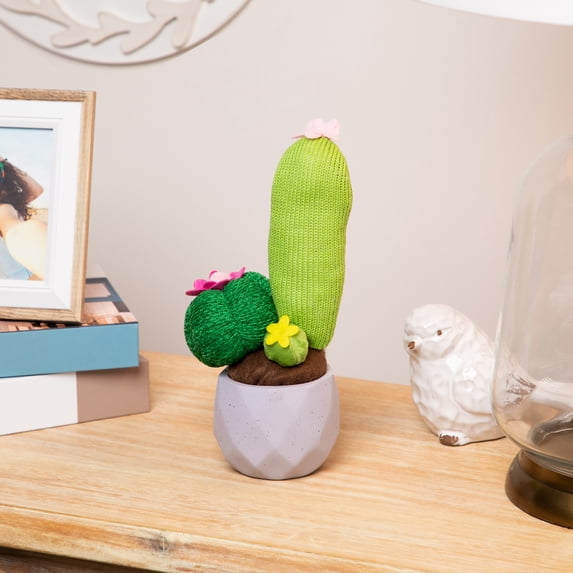Northlight 9" Triple Cactus Artificial Potted Plant Table Top Decoration - Green