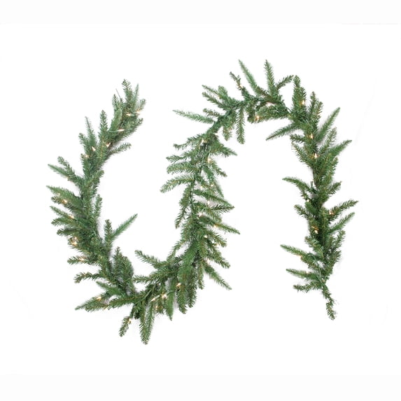 Northlight 9' x 10" Pre-lit PE/PVC Mixed Pine Artificial Christmas Garland - Clear Lights