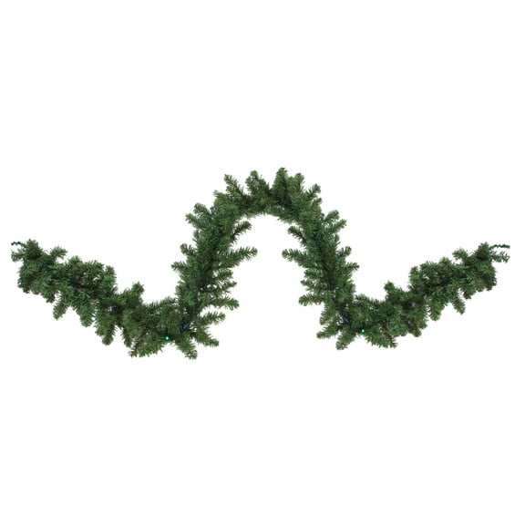 Northlight Pre-Lit Battery Operated Pine Artificial Christmas Garland - 9' x 10" - LED Multi Lights