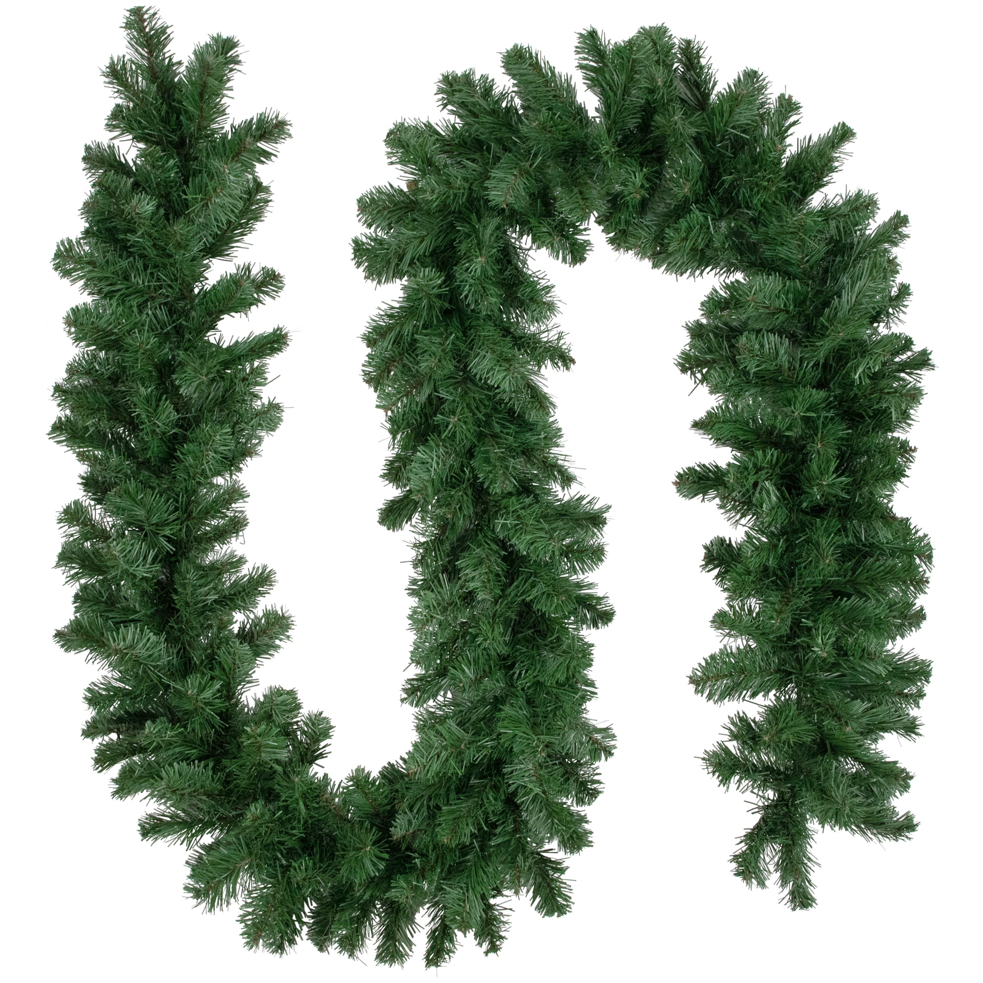 9' Green Artificial Pine Christmas Garland with Bendable Wire