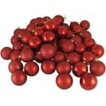 thumbnail image 1 of 96ct Red Shatterproof 4-Finish Christmas Ball Ornaments 1.5" (40mm), 1 of 1