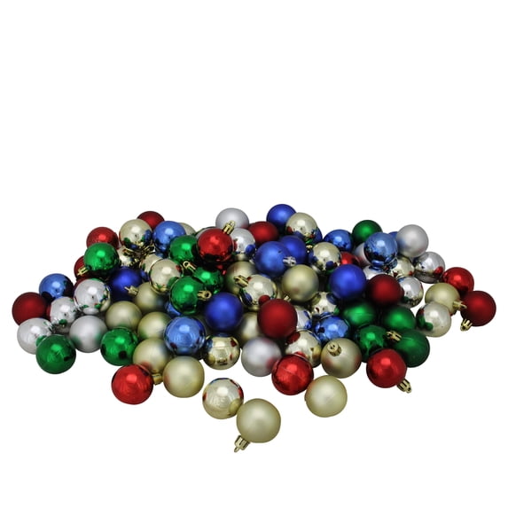 Northlight 96ct Shatterproof 4-Finish Christmas Ball Ornament Set 1.5" - Green/Red