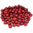 thumbnail image 1 of Northlight 96ct Shatterproof 4-Finish Christmas Ball Ornament Set 1.5" - Red, 1 of 4