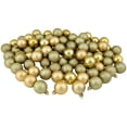 thumbnail image 1 of 96ct Vegas Gold Shatterproof 4-Finish Christmas Ball Ornaments 1.5" (40mm), 1 of 2