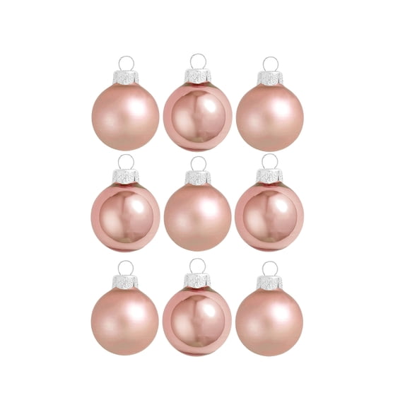 Northlight 9ct Matte and Pearl Blush Pink Glass Ball Christmas Ornaments 2" (50mm)