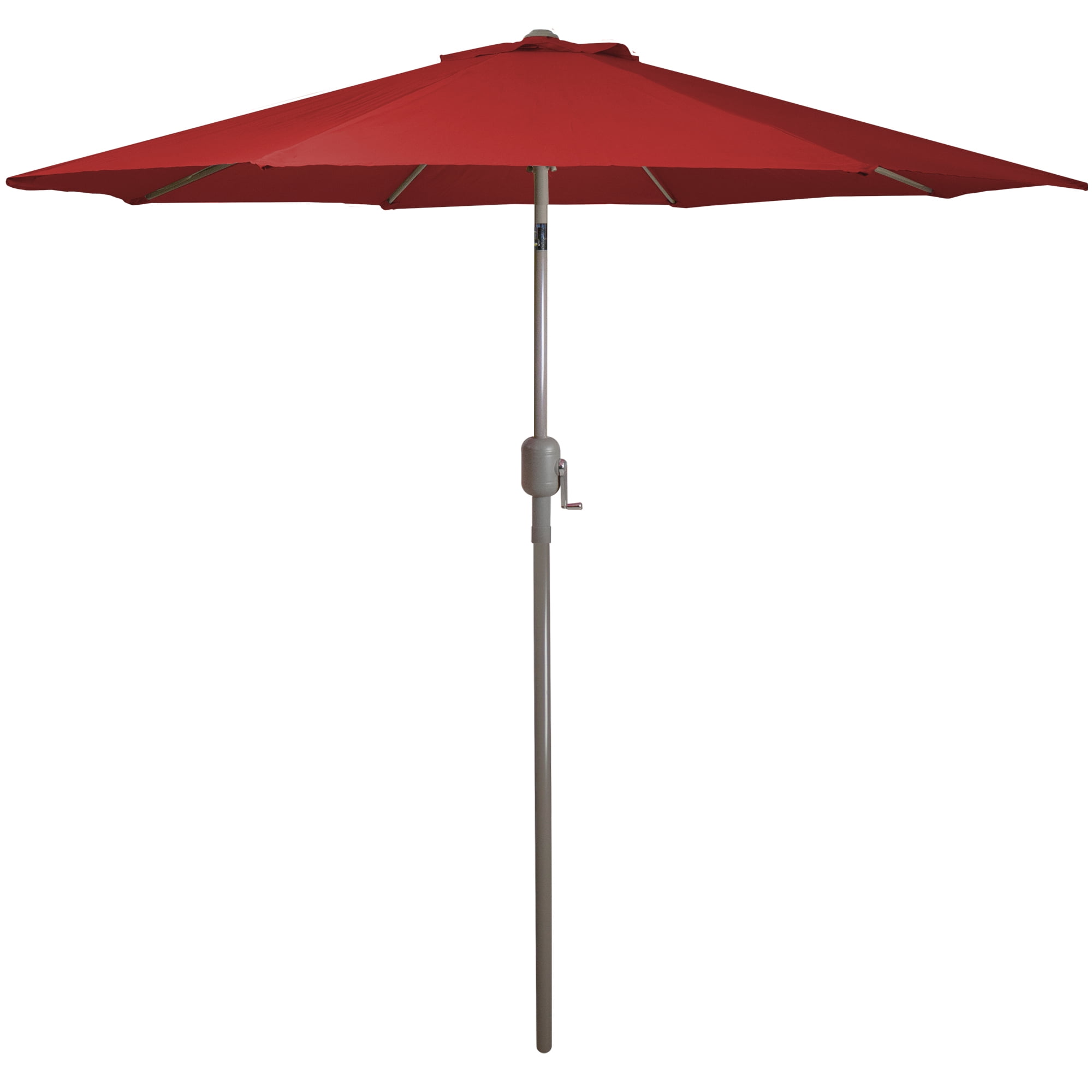 Red 9ft Outdoor Patio Market Umbrella with Hand Crank and Tilt