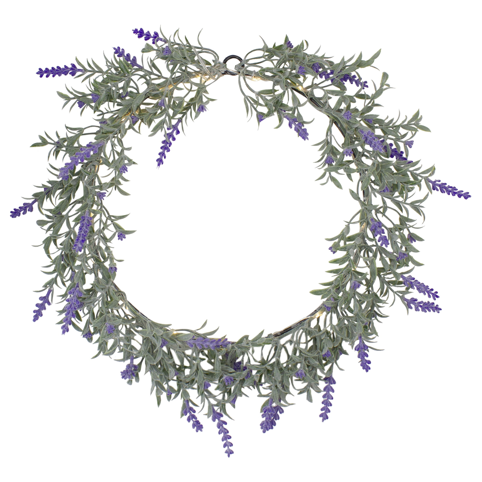 Northlight Pre Lit Battery Operated Spring Wreath - 16" - White LED Lights