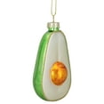thumbnail image 1 of Northlight 3.5" Green and White Avocado Glass Christmas Ornament, 1 of 4