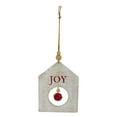 thumbnail image 1 of Northlight Rustic Wooden "JOY" with Bell Christmas Tag Ornament - 8" - Red and White, 1 of 6