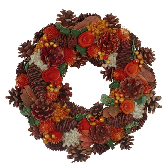 Northlight Autumn Harvest Hydrangea and Pine Cone Artificial Thanksgiving Wreath - 13-Inch, Unlit