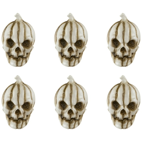 Northlight Bag of Mini Pumpkin Head Skulls Halloween Decorations - 3" - Set of 6