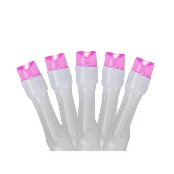 Northlight 20 Battery Operated Pink Led Wide Angle Mini Christmas Lights - 9.5 Ft White Wire