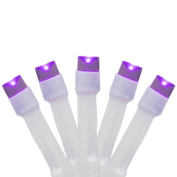 Northlight LED Wide Angle Halloween Lights - Purple - 10' White Wire - 20ct
