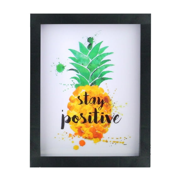 Northlight Battery Operated Stay Positive Pineapple Framed Light Box