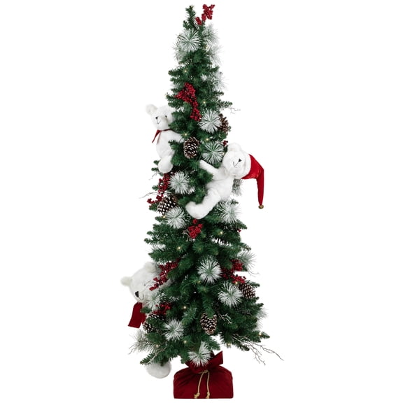 Northlight Battery Operated Tree with Polar Bears Christmas Decoration - 67"