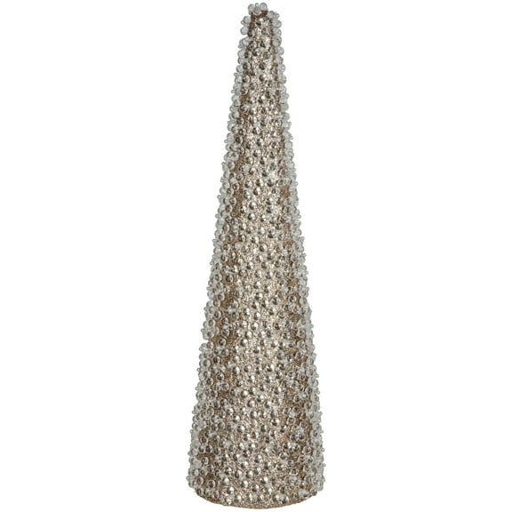 Northlight Beads and Glitter Christmas Cone Tree - 18" - Gold Finish