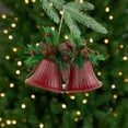 thumbnail image 1 of Northlight Bells with Pine Sprigs and Bow Christmas Ornaments- 7" - Red - Set of 2, 1 of 8