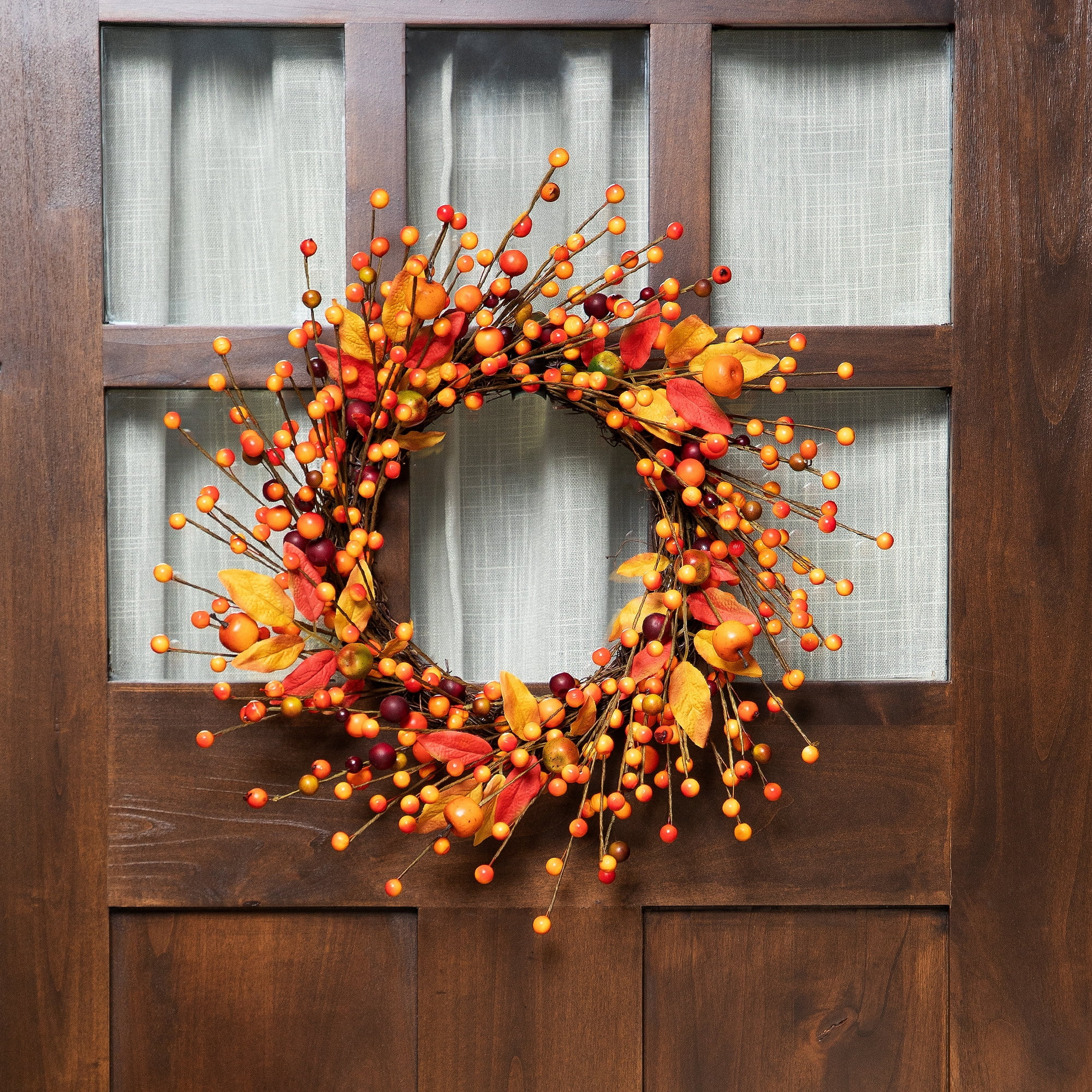 Northlight Berries and Apples with Foliage Twig Artificial Fall Harvest ...