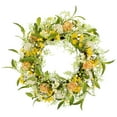 thumbnail image 1 of Northlight Wild Flower, Berry and Statice Floral Spring Wreath - 26" - Yellow and Orange, 1 of 6