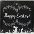 thumbnail image 1 of Northlight Black and White Happy Easter Bunnies Canvas Wall Art, 17.75" x 17.75", 1 of 5