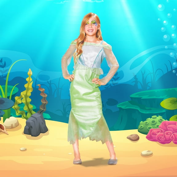 Northlight Blue and Green Tulle Mermaid Girl Halloween Children's Costume - 4-6 Years