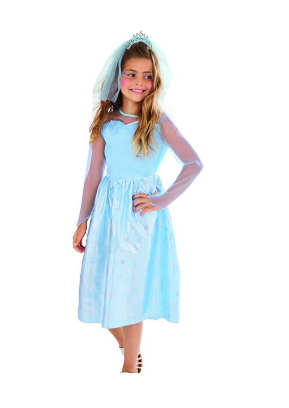 Blue and Silver Frozen Princess Girl Child Halloween Costume - Medium