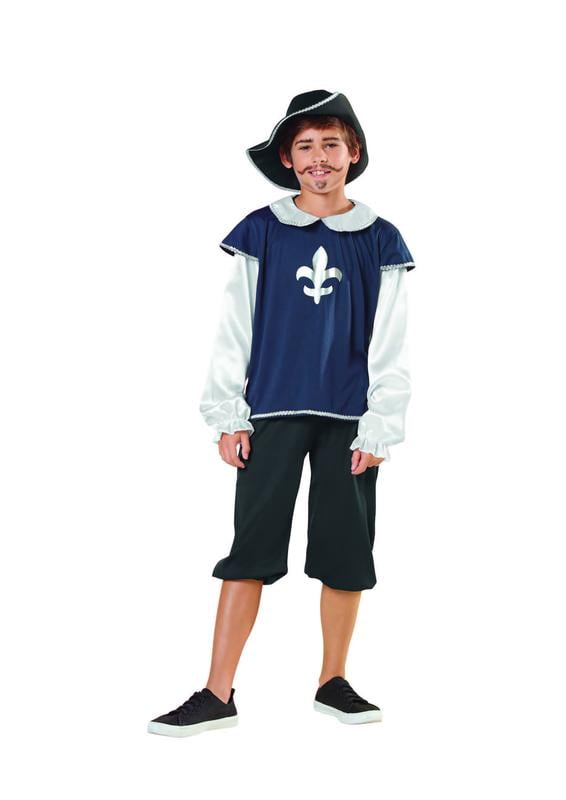 Northlight Boys Musketeer Halloween Children's Costume - Ages 7-9 Years - Blue and White