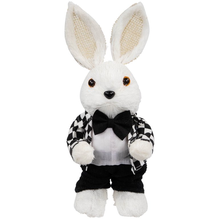 Northlight Boy Easter Rabbit Figurine in Checkered Jacket