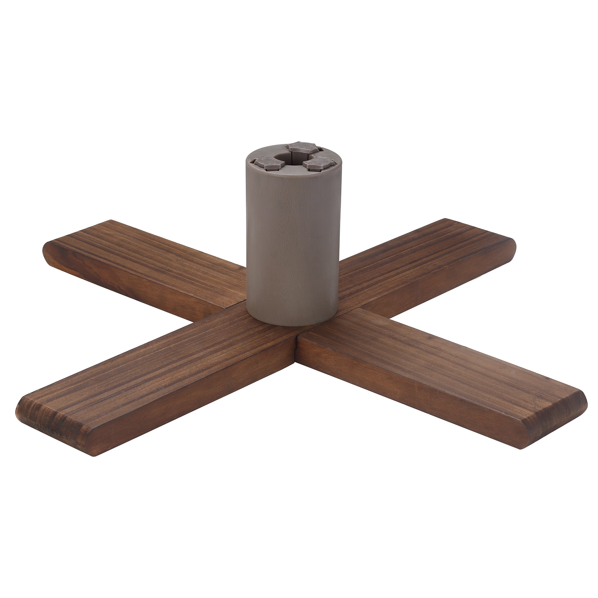 Northlight Brown Dark Wooden Adjustable Artificial Christmas Tree Stand, for Trees up to 7.75' Tall and up to 1.25" in Diameter
