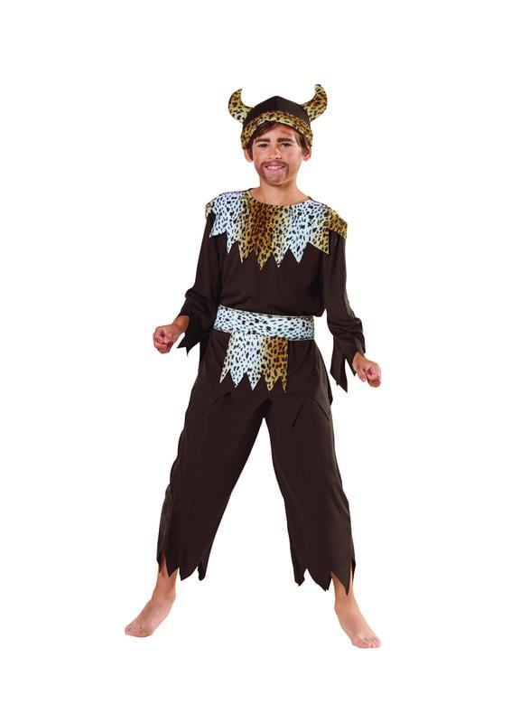 Brown and Black Caveman Warrior Boy Child Halloween Costume - Medium