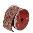 thumbnail image 1 of Northlight Brown and Red Glittered Christmas Wired Craft Ribbon 2.5" x 10 Yards, 1 of 3