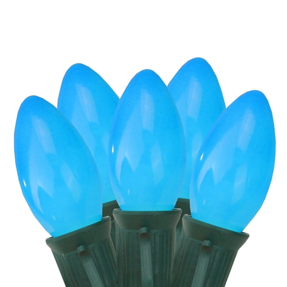 Northlight Opaque C9 Christmas String Lights - Sky Blue - 24' Green Wire - 25ct