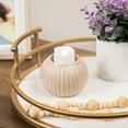 thumbnail image 1 of Northlight Cable Knit Ceramic Christmas Candle Holder - 3.25" - Beige, 1 of 8