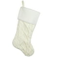 thumbnail image 1 of Northlight Cable Knit Christmas Stocking with Faux Fur Cuff - 20.5" - Cream and White, 1 of 5
