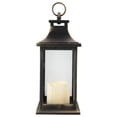 thumbnail image 1 of Northlight Candle Lantern with Flameless LED Candle - 12.5" - Black with Gold, 1 of 3