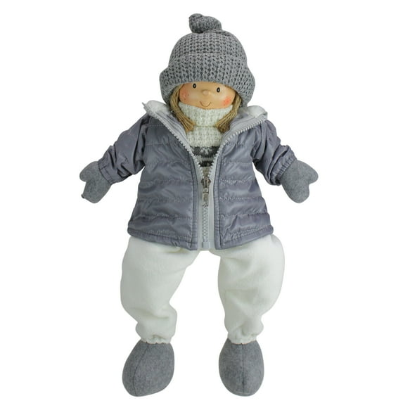 Northlight Cheerful Sitting Girl Christmas Figure - 16"