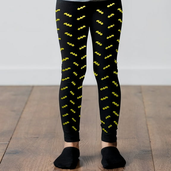 Northlight Children's Bats Halloween Footless Tights - Size 5 - Black and Yellow