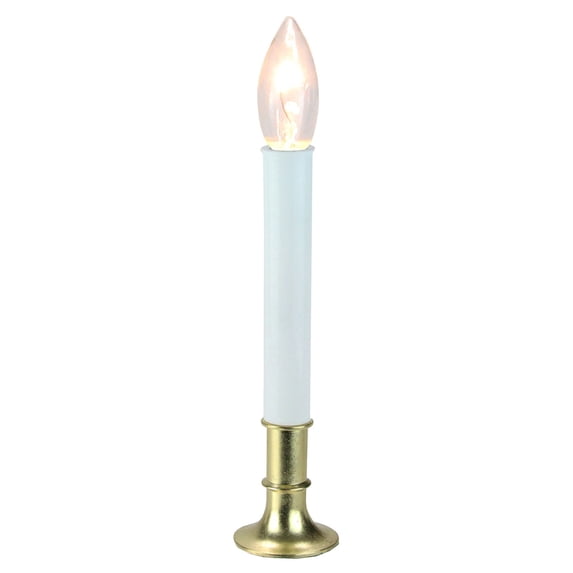 9" Brass Indoor Christmas Candle Lamp with Sensor - Clear C7 Light