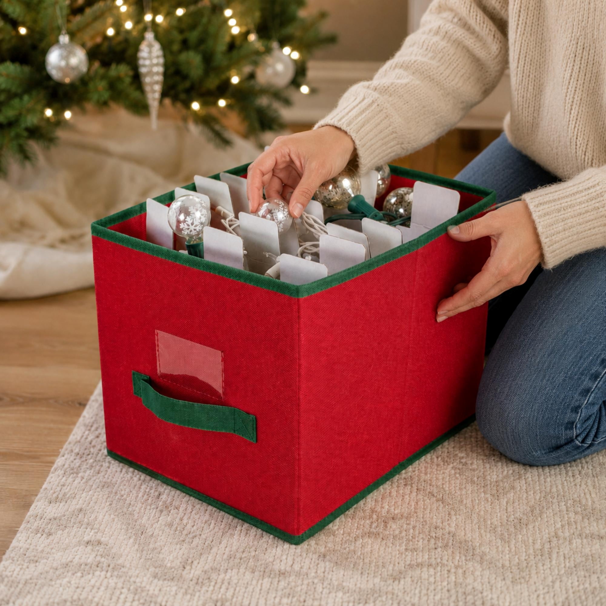 Northlight Christmas Lights Storage Box with Removable Dividers - 13
