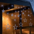 thumbnail image 1 of Northlight LED Stars Christmas Icicle Lights - Pure White - 8.25' Clear Wire - 12ct, 1 of 6