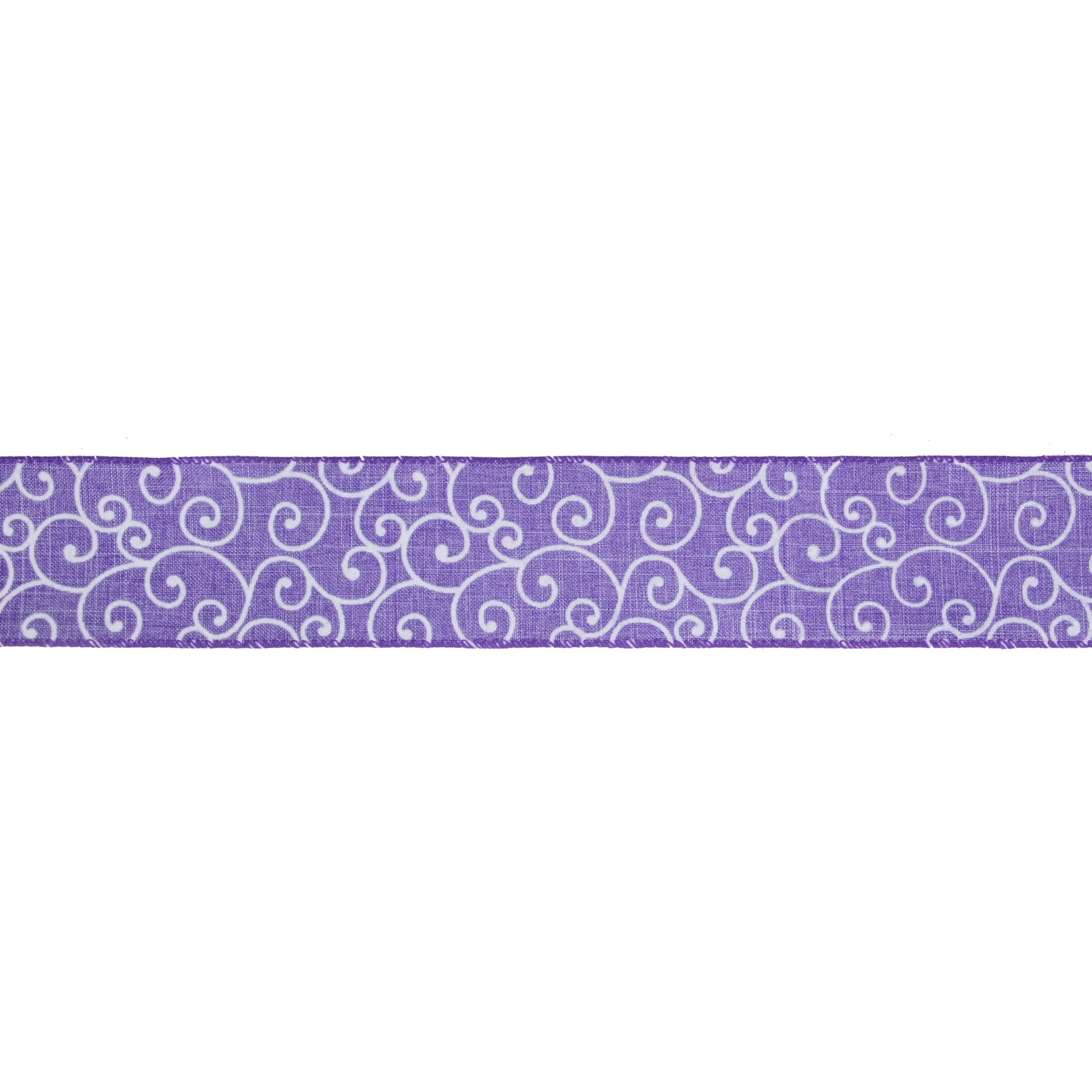 Northlight Christmas Swirl Wired Spring Craft Purple Polyester Ribbon, 360" x 2.5"