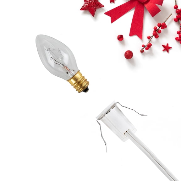 Northlight Christmas Village Replacement C7 Single Light Cord - Clear - 6' White Wire - 1ct