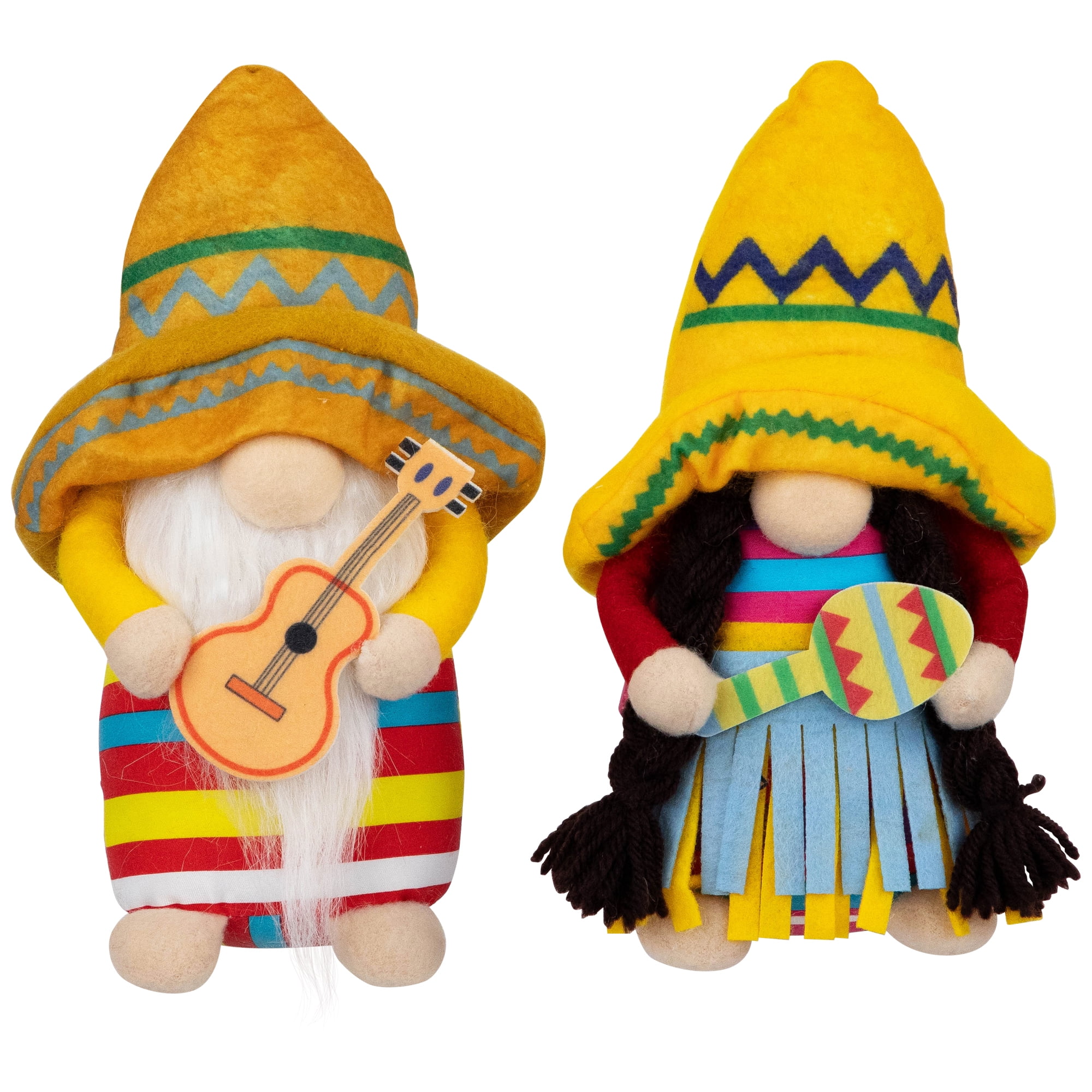 Northlight Cinco de Mayo Mariachi Gnomes with Guitar and Maraca  - 8.5" - Set of 2