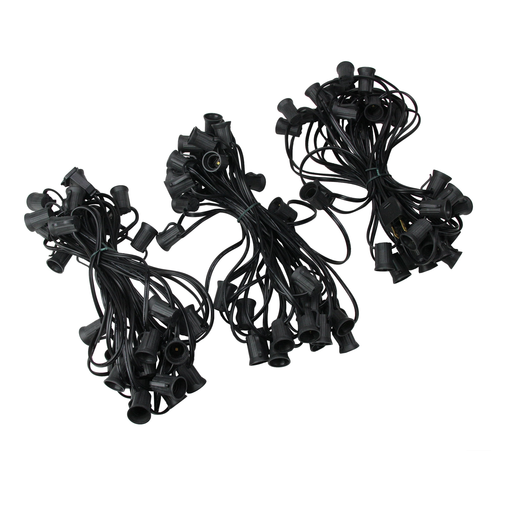 Northlight Commercial Grade C9 Christmas Light Socket Set - 100' Black ...