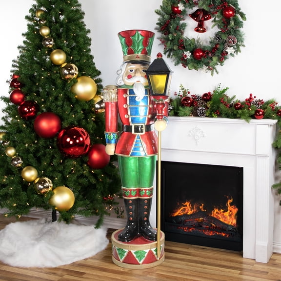 Northlight Commercial Christmas Nutcracker and Street Lamp Outdoor Decoration - 6' - Red and Green