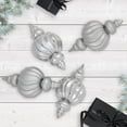 thumbnail image 1 of Northlight Commercial Size Shatterproof 2-Finish Finial Christmas Ornaments - Silver -10" - 4ct, 1 of 6