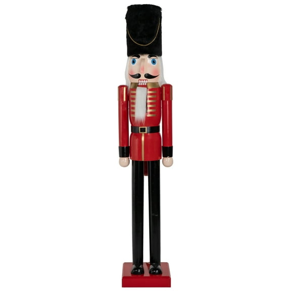 Northlight Commercial Size Wooden Christmas Nutcracker Soldier - 5' - Red and Black